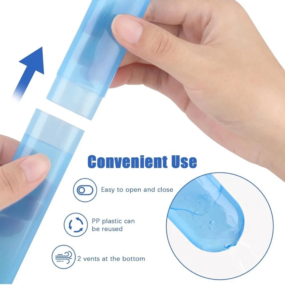 Toothbrush Travel Plastic Case Portable Tube Protector Holder Lot of 2 NWOT